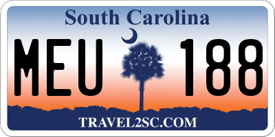 SC license plate MEU188