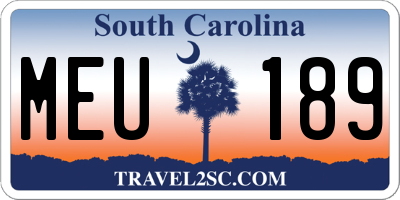SC license plate MEU189