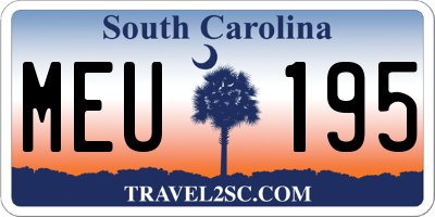 SC license plate MEU195