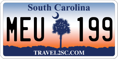 SC license plate MEU199