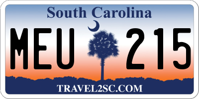 SC license plate MEU215