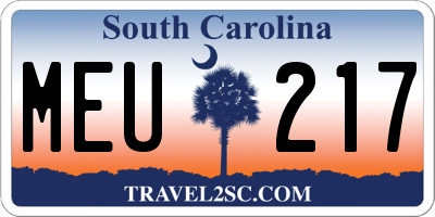 SC license plate MEU217
