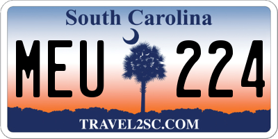 SC license plate MEU224