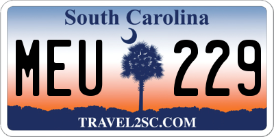 SC license plate MEU229