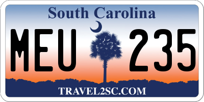SC license plate MEU235