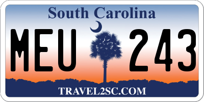 SC license plate MEU243