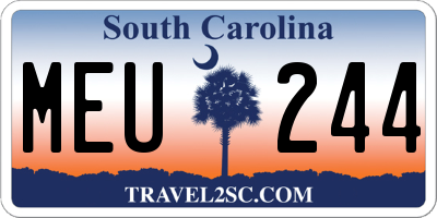 SC license plate MEU244