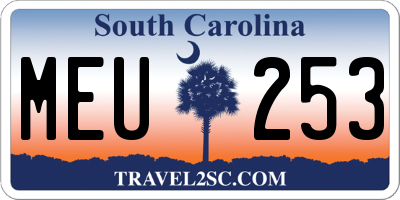 SC license plate MEU253