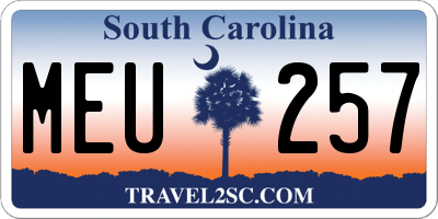 SC license plate MEU257