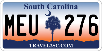 SC license plate MEU276