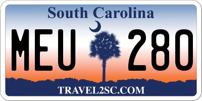SC license plate MEU280