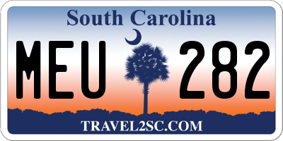 SC license plate MEU282