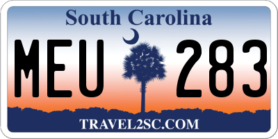 SC license plate MEU283