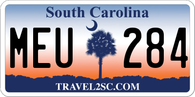 SC license plate MEU284