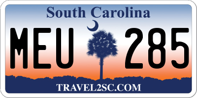 SC license plate MEU285