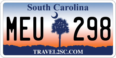 SC license plate MEU298