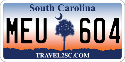 SC license plate MEU604