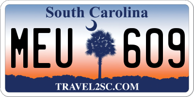 SC license plate MEU609