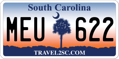 SC license plate MEU622