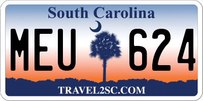 SC license plate MEU624