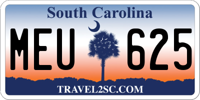 SC license plate MEU625