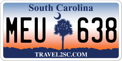 SC license plate MEU638
