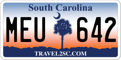 SC license plate MEU642