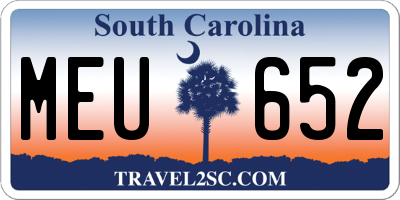 SC license plate MEU652