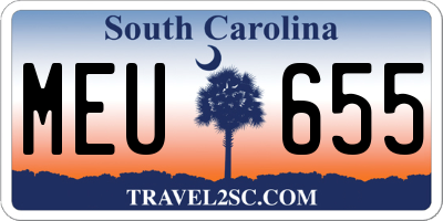 SC license plate MEU655