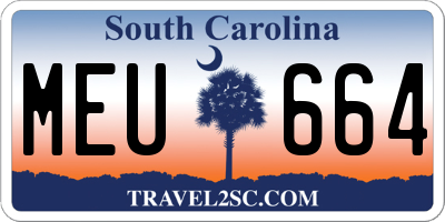 SC license plate MEU664