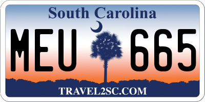 SC license plate MEU665