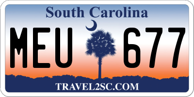 SC license plate MEU677