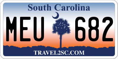 SC license plate MEU682