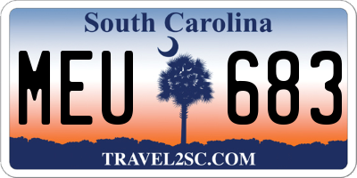 SC license plate MEU683