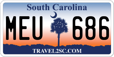 SC license plate MEU686