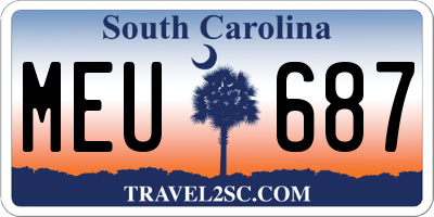 SC license plate MEU687