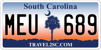 SC license plate MEU689