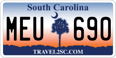 SC license plate MEU690