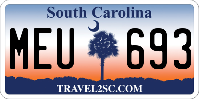 SC license plate MEU693