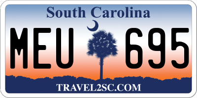 SC license plate MEU695