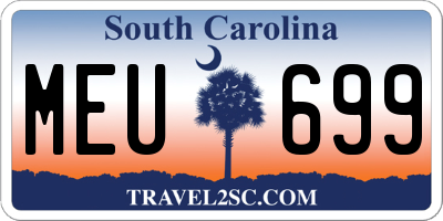 SC license plate MEU699