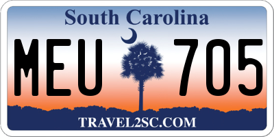 SC license plate MEU705