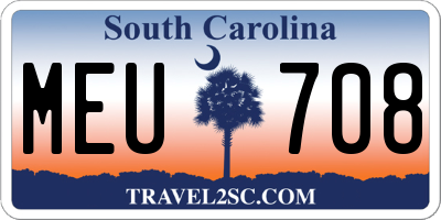SC license plate MEU708