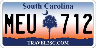 SC license plate MEU712
