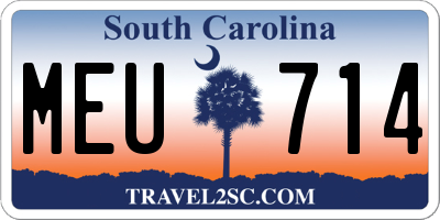 SC license plate MEU714