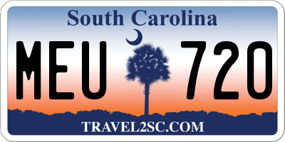 SC license plate MEU720