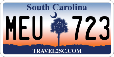 SC license plate MEU723