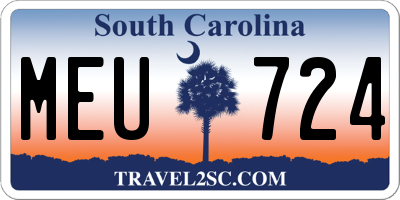 SC license plate MEU724