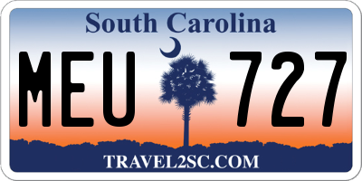 SC license plate MEU727