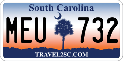 SC license plate MEU732